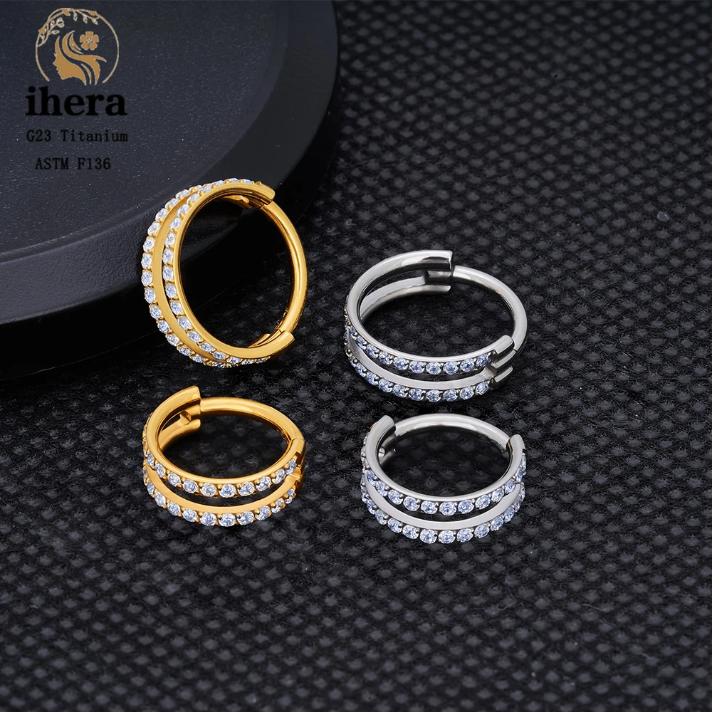 G23 티타늄 코 링 리모콘 귀 연골 Tragus Helix Daith 라운드 귀걸이 고리 CZ 16G 힌지 세그먼트 바디 피어싱 쥬얼리
