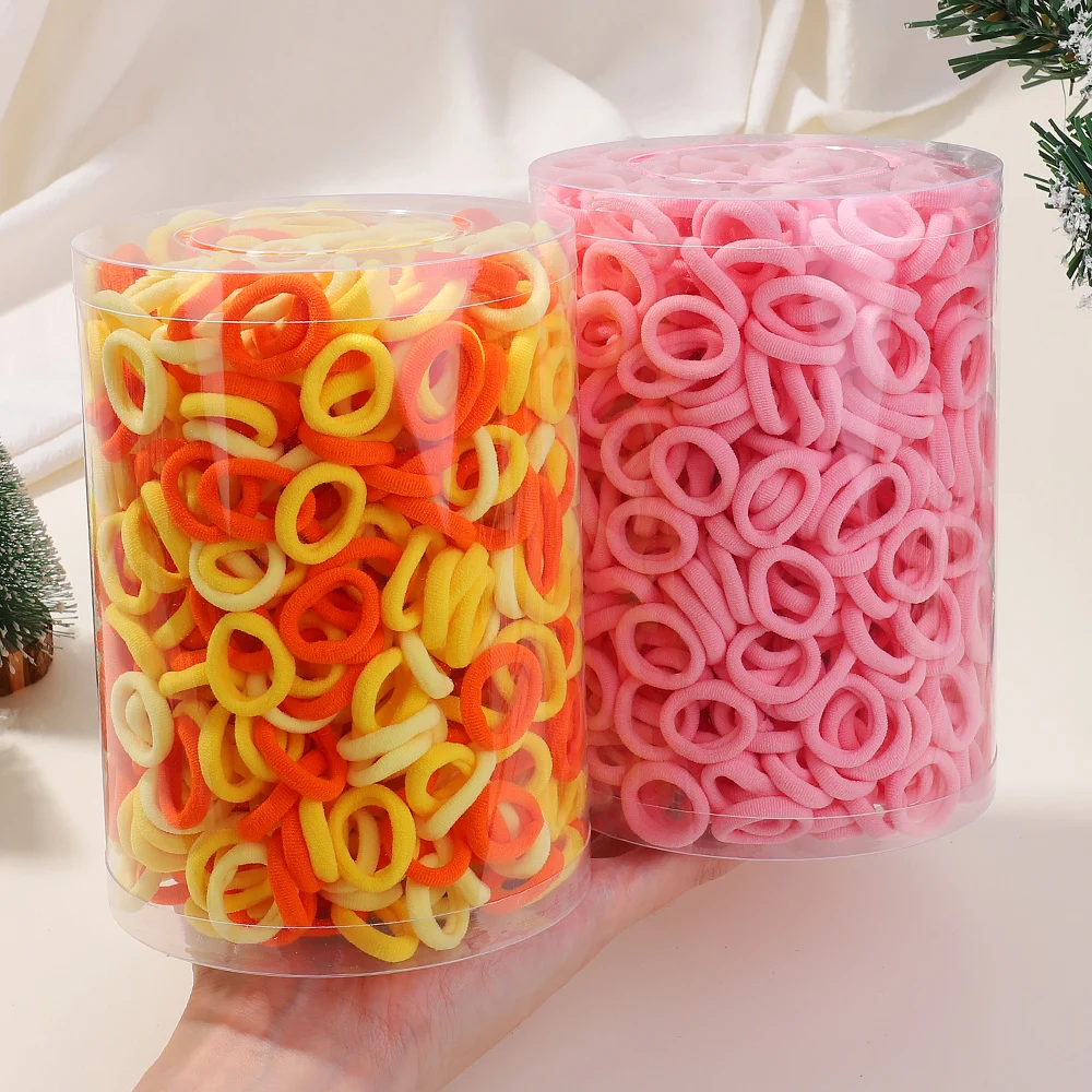 50/100/300pcs 어린이 탄성 헤어 밴드 소녀 과자 Scrunchie 고무 밴드 어린이 헤어 넥타이 머리띠 아기 헤어 액세서리