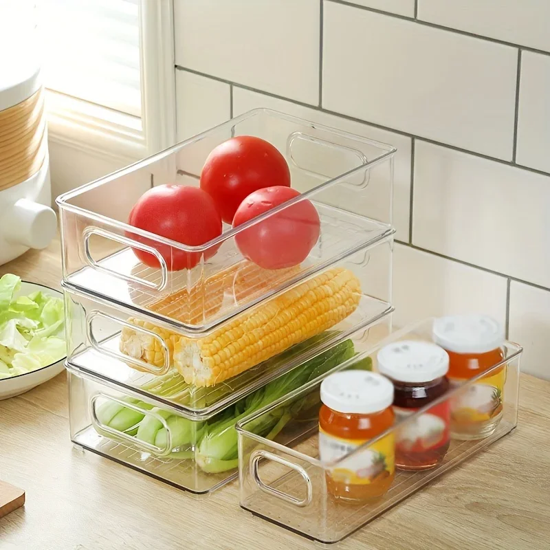 플라스틱 Crisper 투명 상자 냉장고 Crisper 보관 상자 화장품 보관 주방 아크릴 데스크탑 보관 주최자 상자