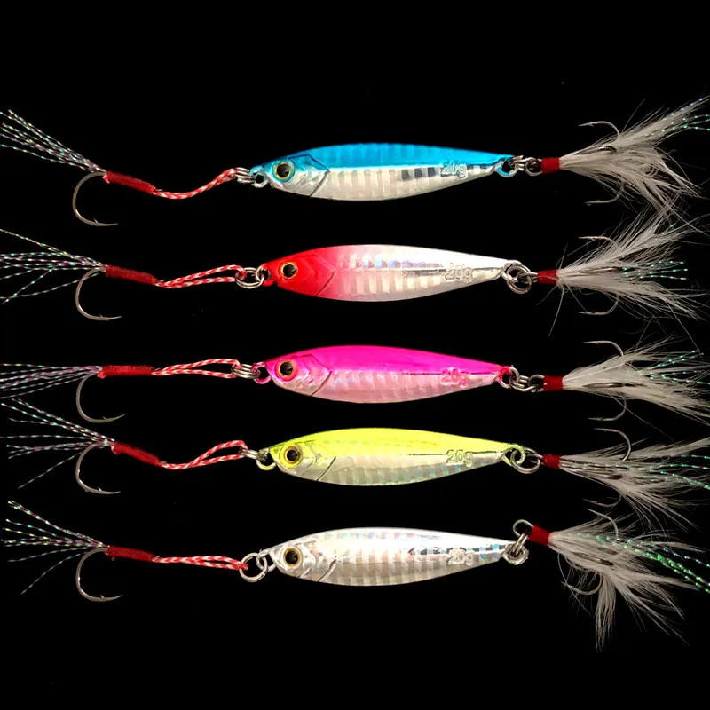 쇼어 캐스트 낚시 미끼 느린 흔들리는 지그베이트 7g/10g/15g/20g/25g/30g/40g/60g 지그 인공 금속 미끼 미끼 1개 판매