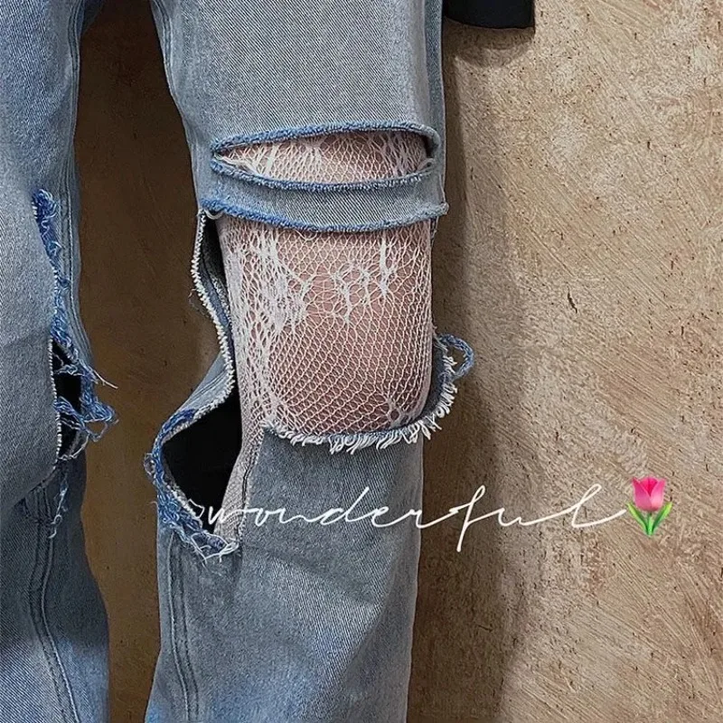 고딕 Fishnet 스타킹 블랙 스타킹 여성 섹시한 나일론 쉬어 팬티 스타킹 로리타 속이 빈 꽃 레이스 팬티 스타킹 코스프레 플러스 사이즈