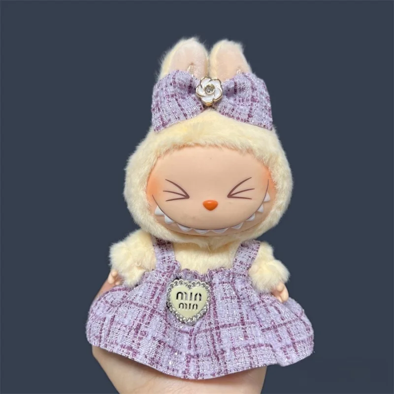 17cm Labubu 봉제 인형 스커트-DIY 의류 액세서리 선물을위한 사랑스러운 스커트 세트
