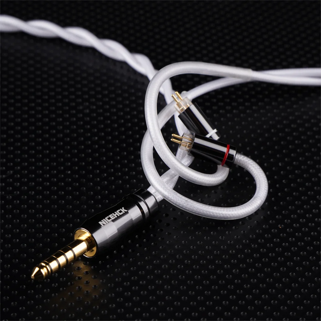NICEHCK SnowWings HiFi 이어폰 업그레이드 케이블 DaVinci Delci Explorer 4U 용 24K 실제 금도금 이중층 도금 와이어