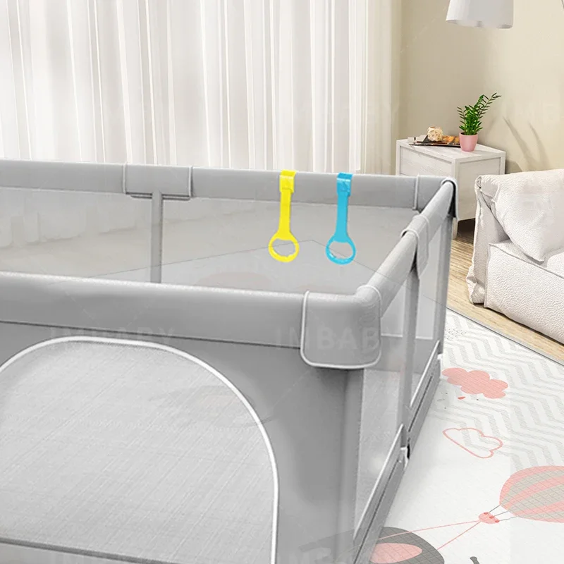 IMBABY 아기 놀이터 풀 링이있는 아기 놀이터 용 밝은 회색 Corralito 어린이 안전 장벽 울타리 볼 박스 게임 놀이터