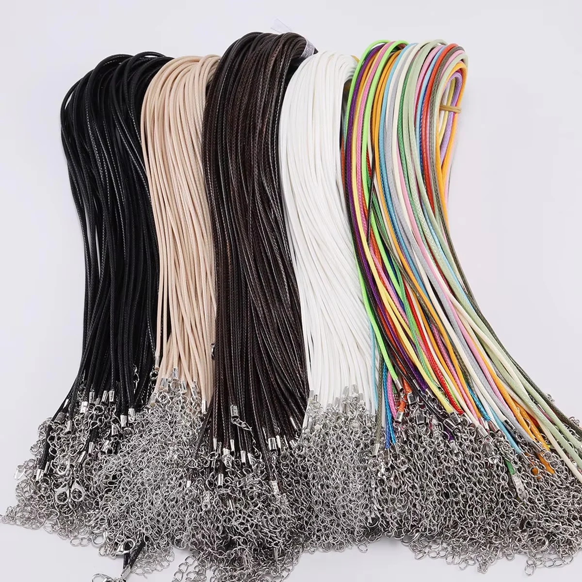 10 개/몫 직경 1.5/2mm 가죽 코드 목걸이 쥬얼리에 대 한 걸쇠 조정 가능한 꼰 로프 DIY 목걸이 팔찌 용품 만들기 title=10 개/몫 직경 1.5/2mm 가죽 코드 목걸이 쥬얼리에 대 한 걸쇠 조정 가능한 꼰 로프 DIY 목걸이 팔찌 용품 만들기 