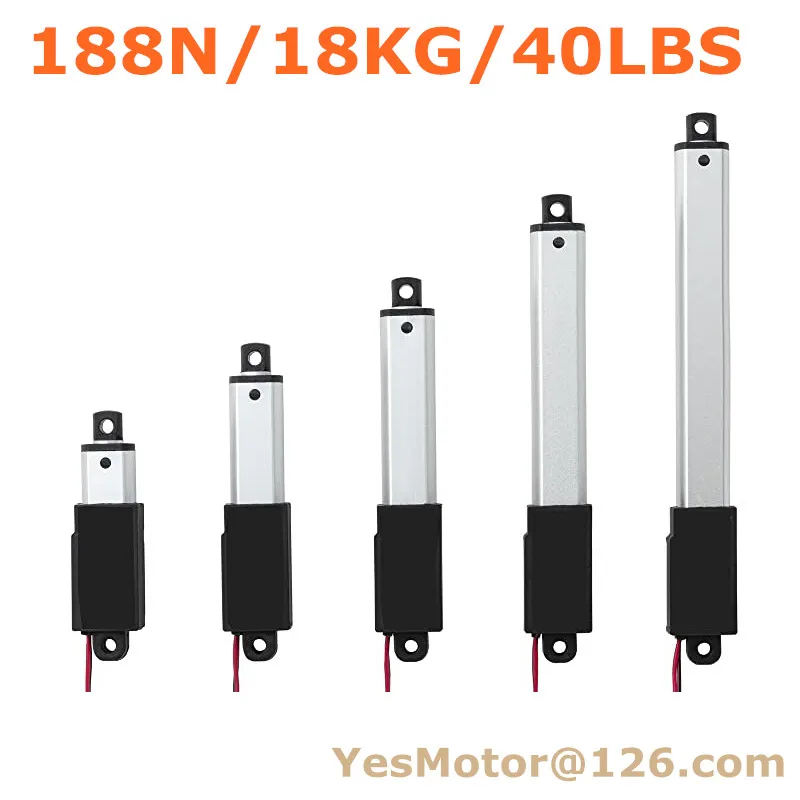 고품질 6V 12V 24V DC 마이크로 새로운 선형 액추에이터 DC 모터 30/50/75mm 100mm 150mm 스트로크 맞춤형 188N 힘 무료 배송 title=고품질 6V 12V 24V DC 마이크로 새로운 선형 액추에이터 DC 모터 30/50/75mm 100mm 150mm 스트로크 맞춤형 188N 힘 무료 배송 