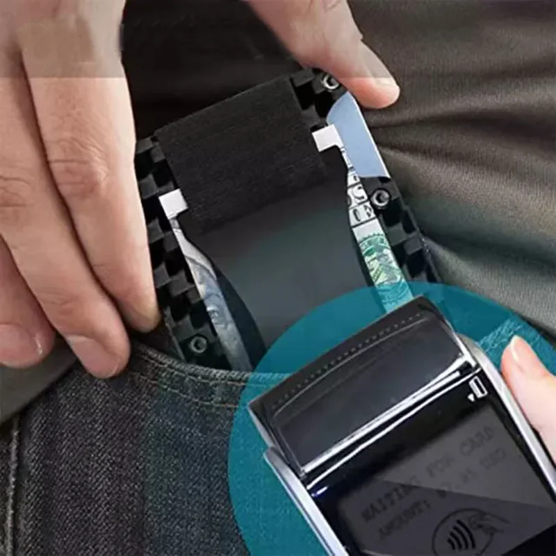 단조 탄소 섬유 미니멀리스트 슬림 스마트 지갑 남성용 캐시백 신용 카드 소지자 고급 알루미늄 지갑 Rfid 머니 클립