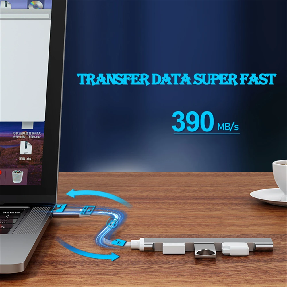 USB 3.0 허브 USB 허브 4 포트 고속 유형 c 분배기 5Gbps PC 컴퓨터 액세서리 멀티 포트 허브 4 USB 3.0 2.0 포트