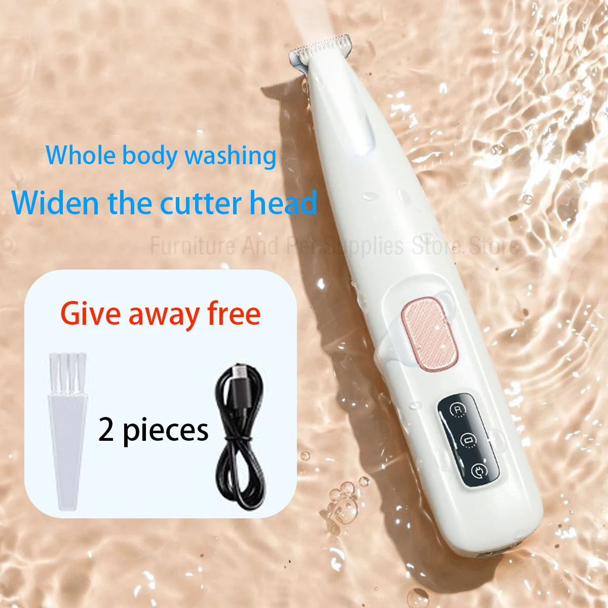 LED 빛을 가진 새로운 개 발 트리머 LED 디스플레이를 가진 완전히 방수 애완 동물 머리 트리머 손질을 위한 개 가위 18mm 넓히는 블레이드