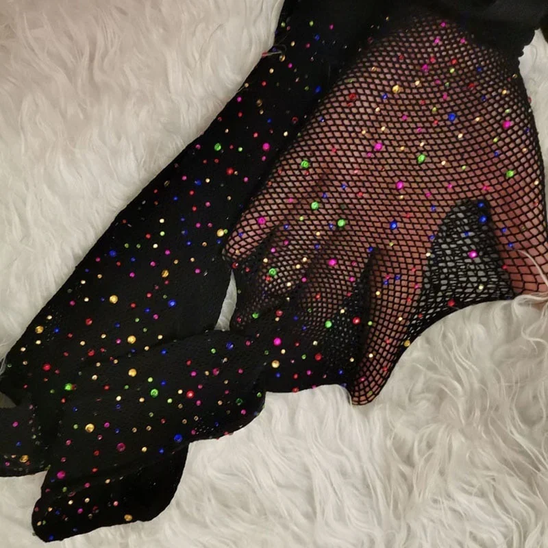 Fishnet 다이아몬드 팬티 스타킹 여성 패션 반짝 이는 그물 스타킹 여성 슬림 라인 석 메쉬 나일론 스타킹 스타킹