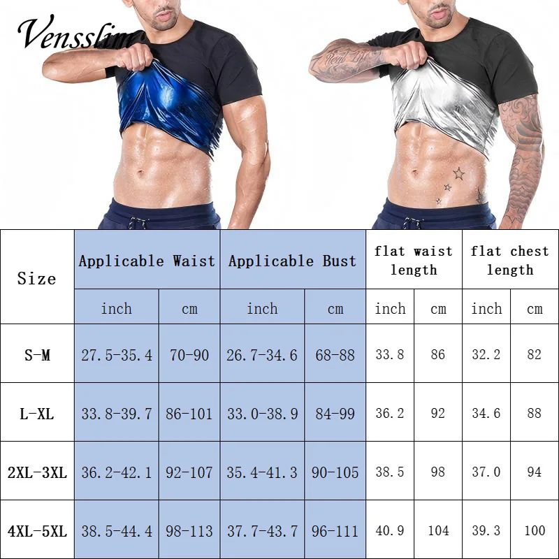 Vensslim 남성용 사우나 슈트 땀 열 트래핑 운동 지방 버너 조끼 슬리밍 바디 셰이퍼 탱크 탑 허리 트레이너 피트니스 코르셋
