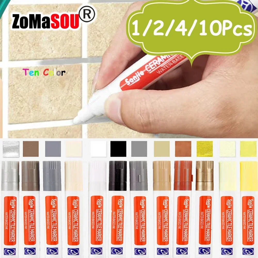 1-10Pcs 10 색 방수 타일 바닥 마커 펜 벽 그라우트 펜 주방 욕실 세라믹 솔기 페인트 갭 수리 도구 title=1-10Pcs 10 색 방수 타일 바닥 마커 펜 벽 그라우트 펜 주방 욕실 세라믹 솔기 페인트 갭 수리 도구 
