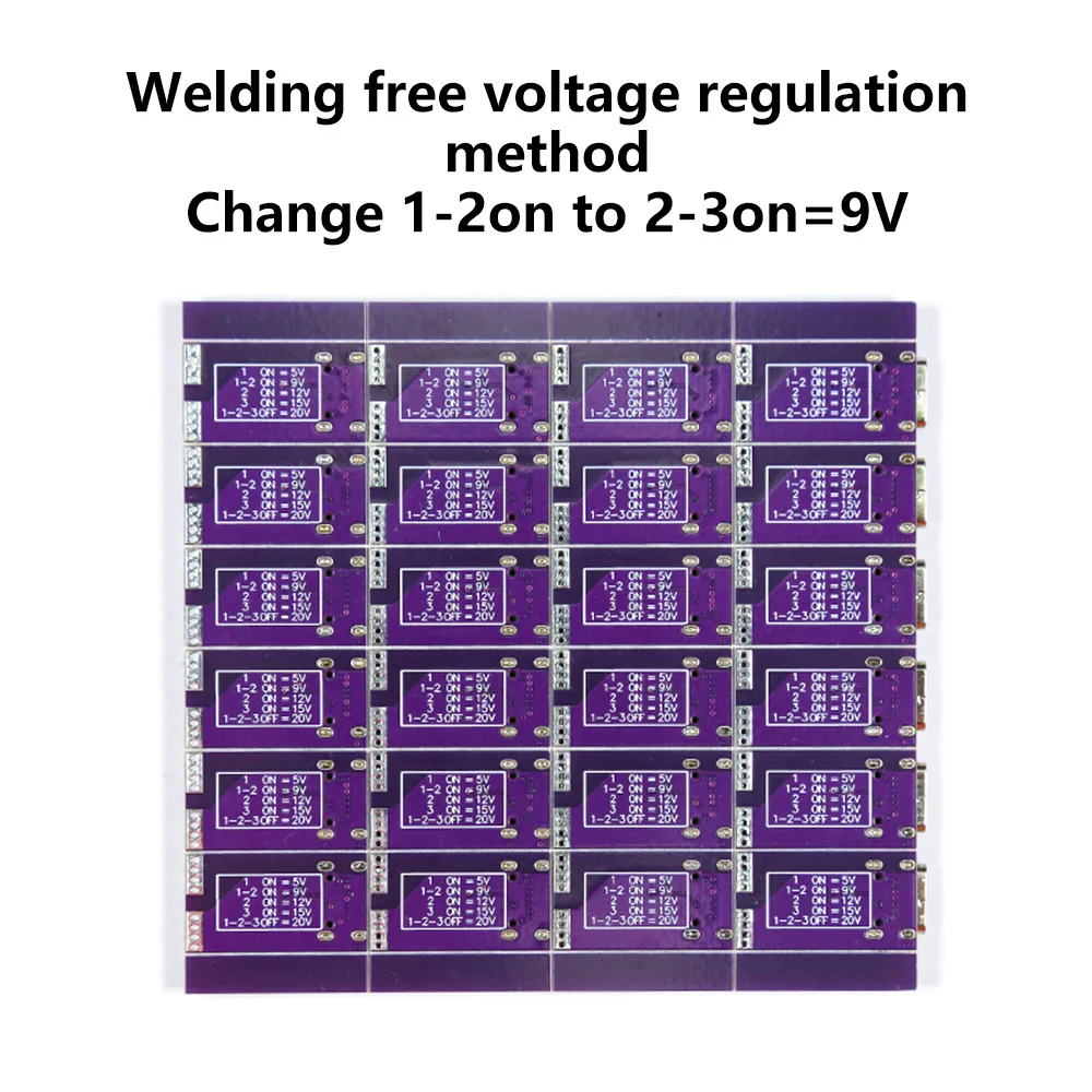 100W Type-C PD 고속 충전기 디코이 보드 DC 노트북 모터 LED 조명용 5V 9V 12V 15V 20V 5A 고정 출력 전원 충전 모듈