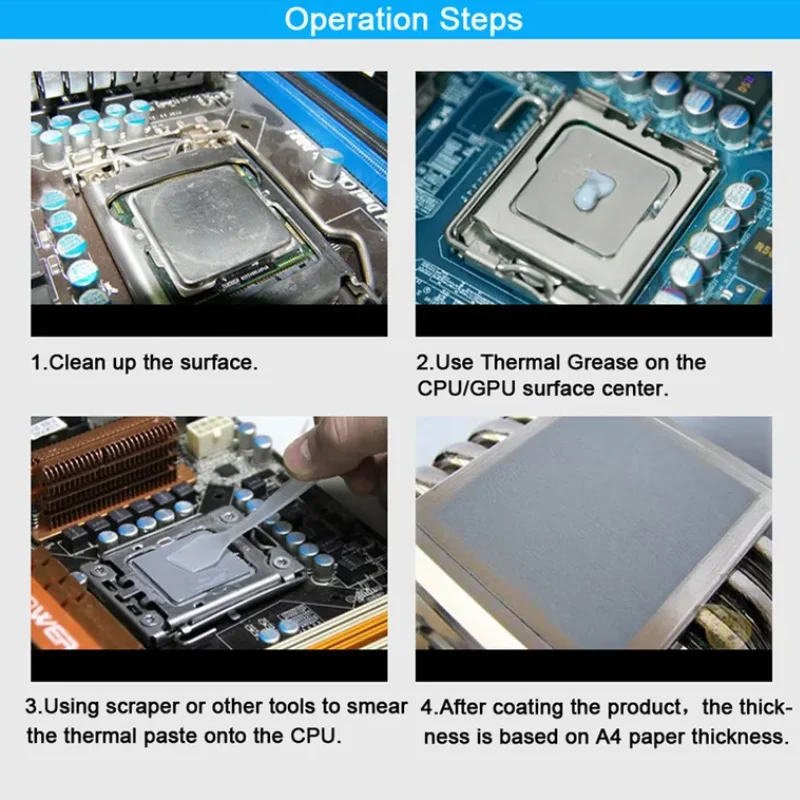 CPU GPU 프린터용 열 페이스트 프로세서 MX-4, 히트 싱크 냉각 쿨러, 열 그리스 복합 실리콘, MX4, 4g, 8.5 W/M-k
