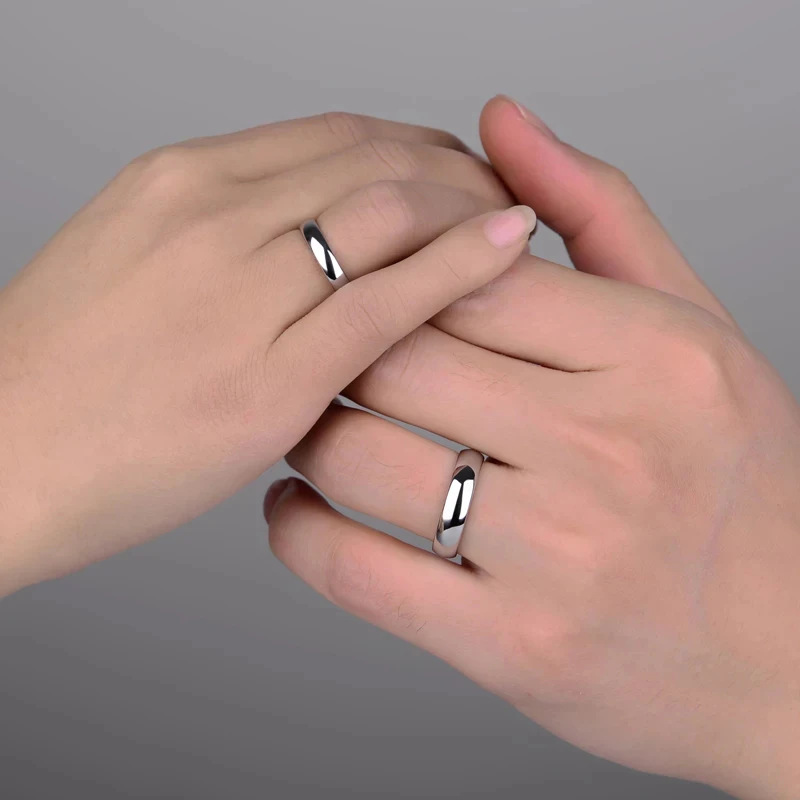 Letdivery 심플 스테인레스 스틸 결혼 반지, 금색 부드러운 여성 커플 반지, 패션 쥬얼리, 2mm, 4mm, 6mm, 8mm