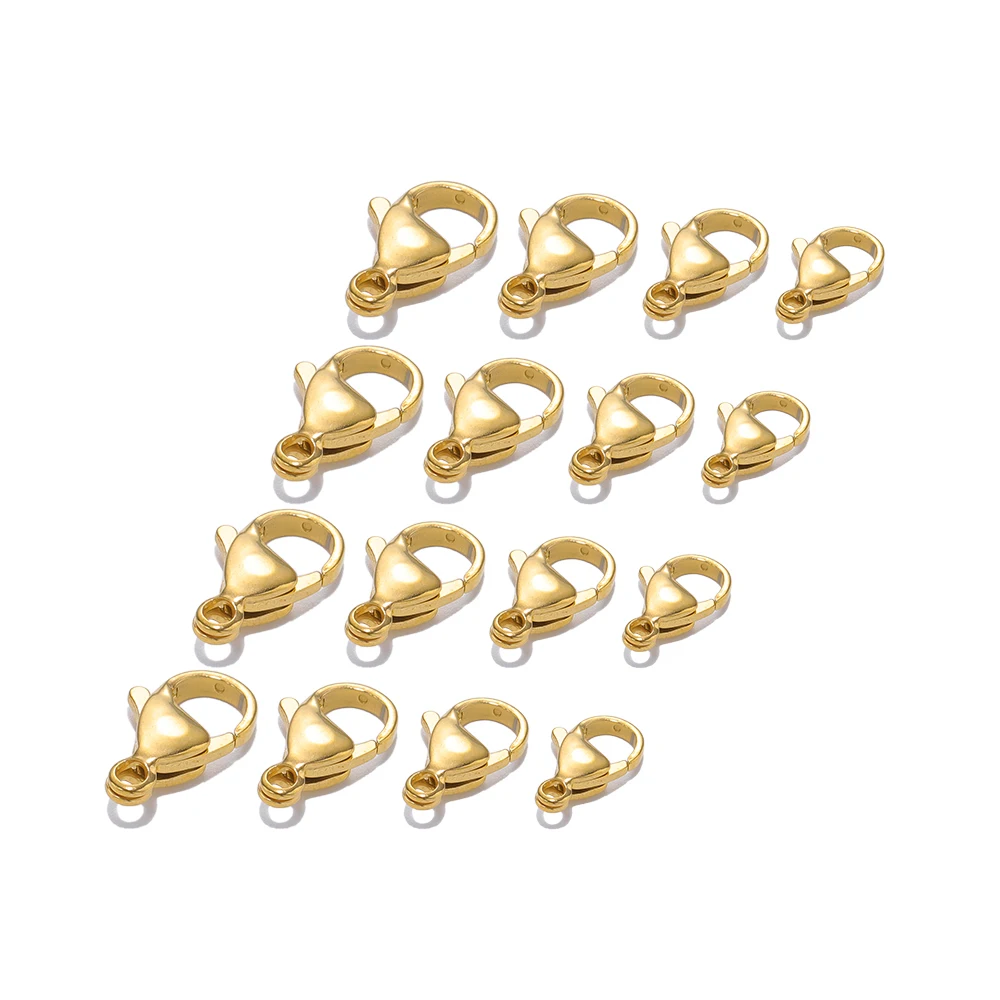 DIY 목걸이 팔찌 체인에 대 한 25pcs 18K 골드 스테인레스 스틸 랍스터 걸쇠 후크 패션 쥬얼리 결과 용품 만들기