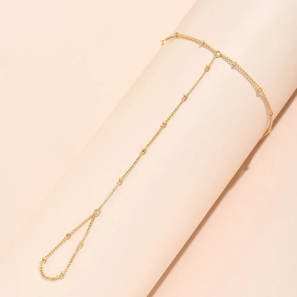 Dainty 핸드 체인 팔찌 반지 골드 도금 수제 링크 체인 연결 하네스 팔찌 여성을위한 핸드 쥬얼리 유행 선물