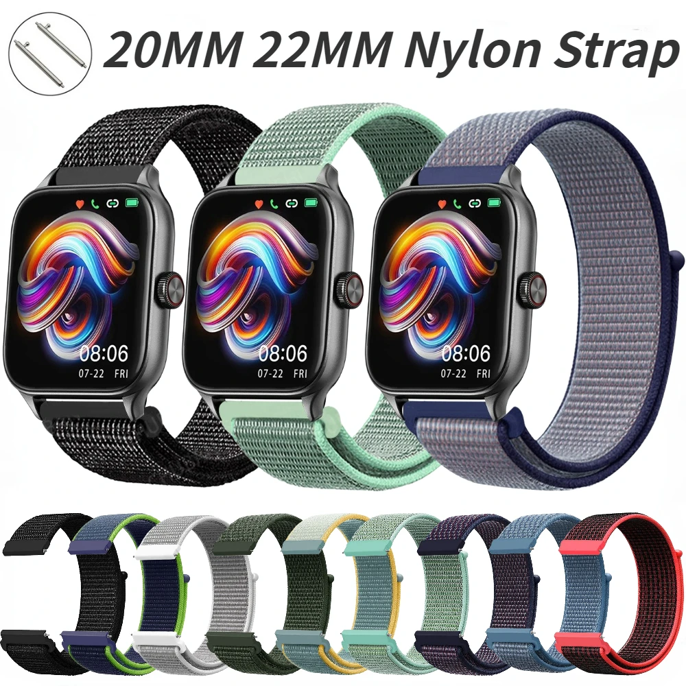 Amazfit GTR 47mm/GTR2/2e/3/3 Pro/4/GTS/2/mini/3/4 Amazfit Balance/bip 5/Stratos 2 2S 용 20mm 22mm 나일론 루프 스트랩 title=Amazfit GTR 47mm/GTR2/2e/3/3 Pro/4/GTS/2/mini/3/4 Amazfit Balance/bip 5/Stratos 2 2S 용 20mm 22mm 나일론 루프 스트랩 