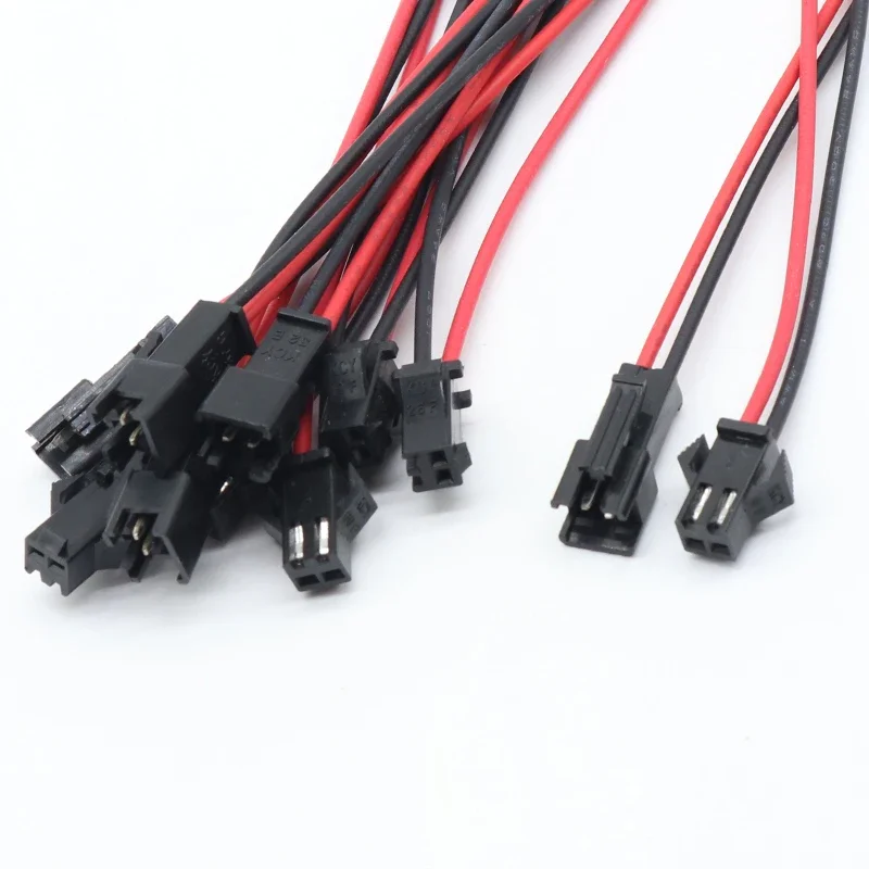 10 쌍 15CM JST SM 2 핀 플러그 암수 와이어 커넥터 와이어 커넥터 케이블 LED 스트립 라이트 테이프 램프 용 피그 테일 플러그