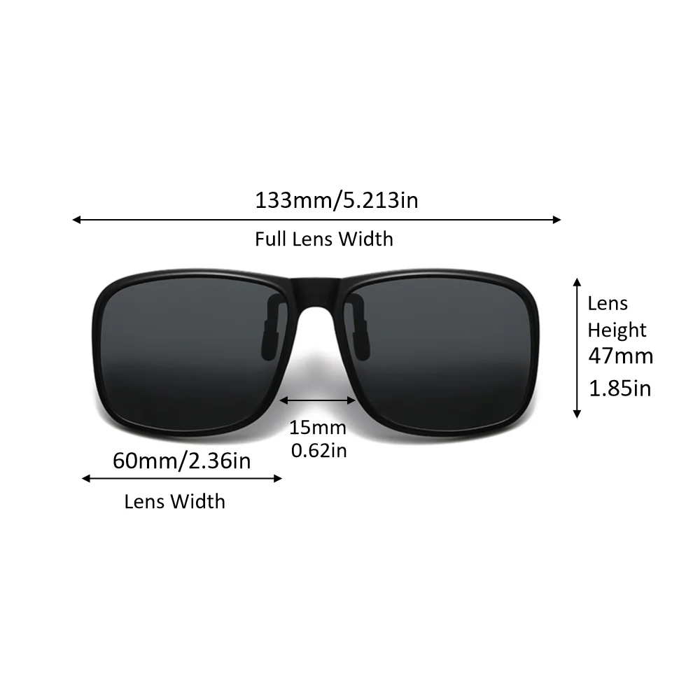VIVIBEE Polarized Flip Up Clip On 선글라스 운전용 Dark UV400 Photochromic Anti Glare Lens Sun Glasses Car Driver