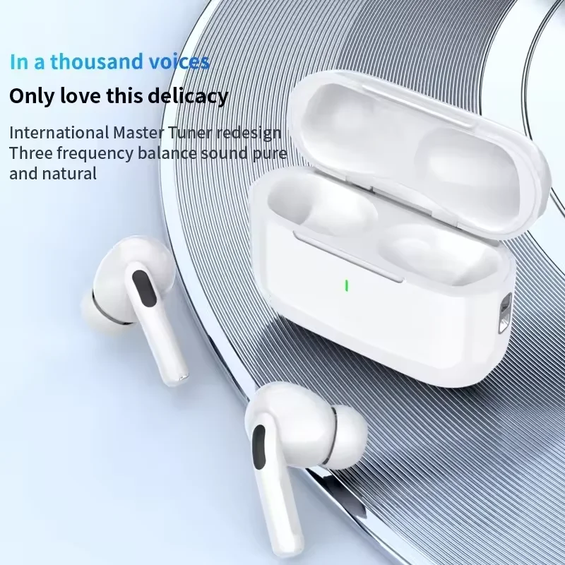 Airs Pro 진정한 무선 Bluetooth 이어폰 헤드폰 빈 끈 HiFi 사운드 IOS Android 용 낮은 대기 시간 소음 감소 이어 버드