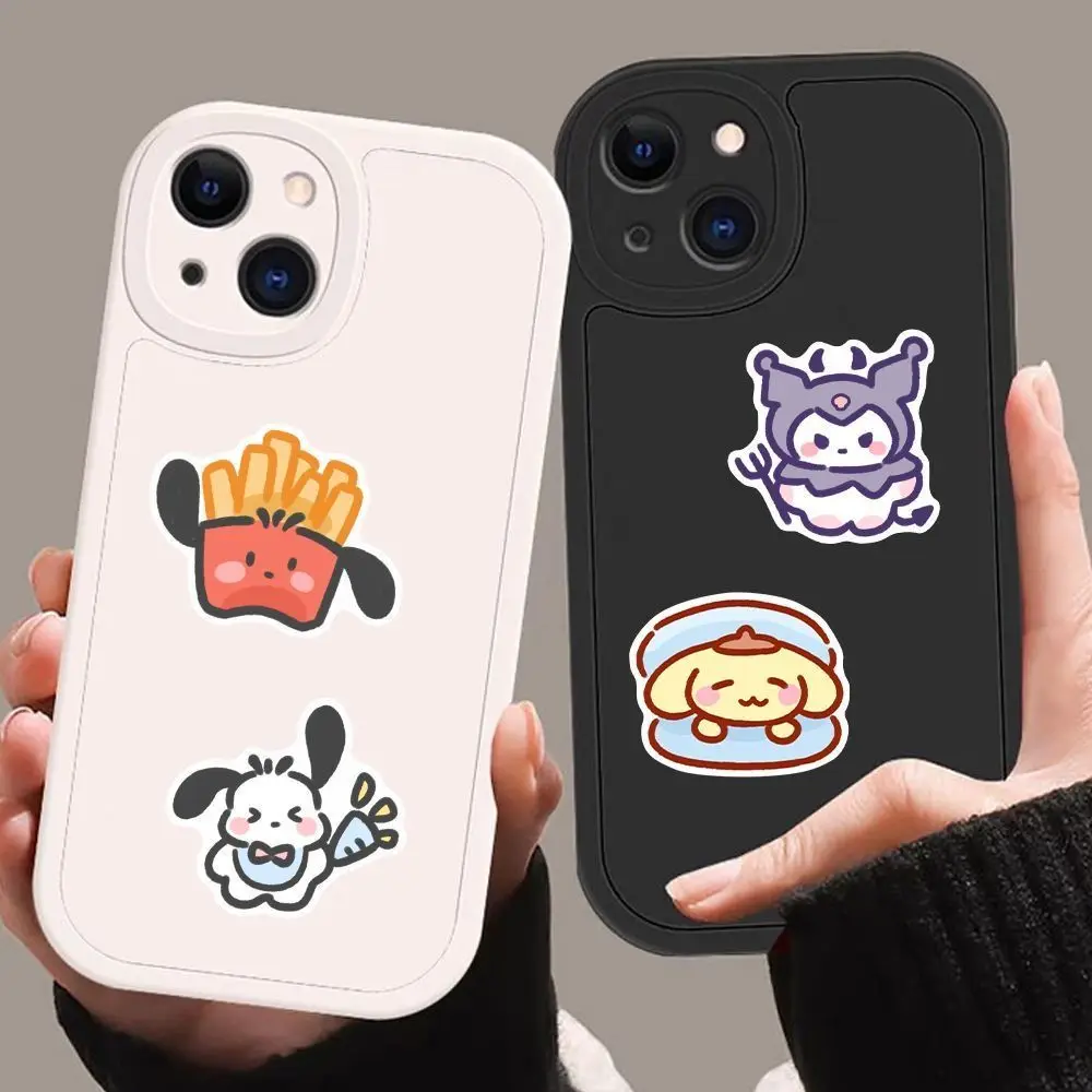 귀여운 만화 Sanrio 스티커 100pcs 내 멜로디 Kuromi 핸드백 장식 스티커 Cinnamoroll 어린이 선물 스티커 가방