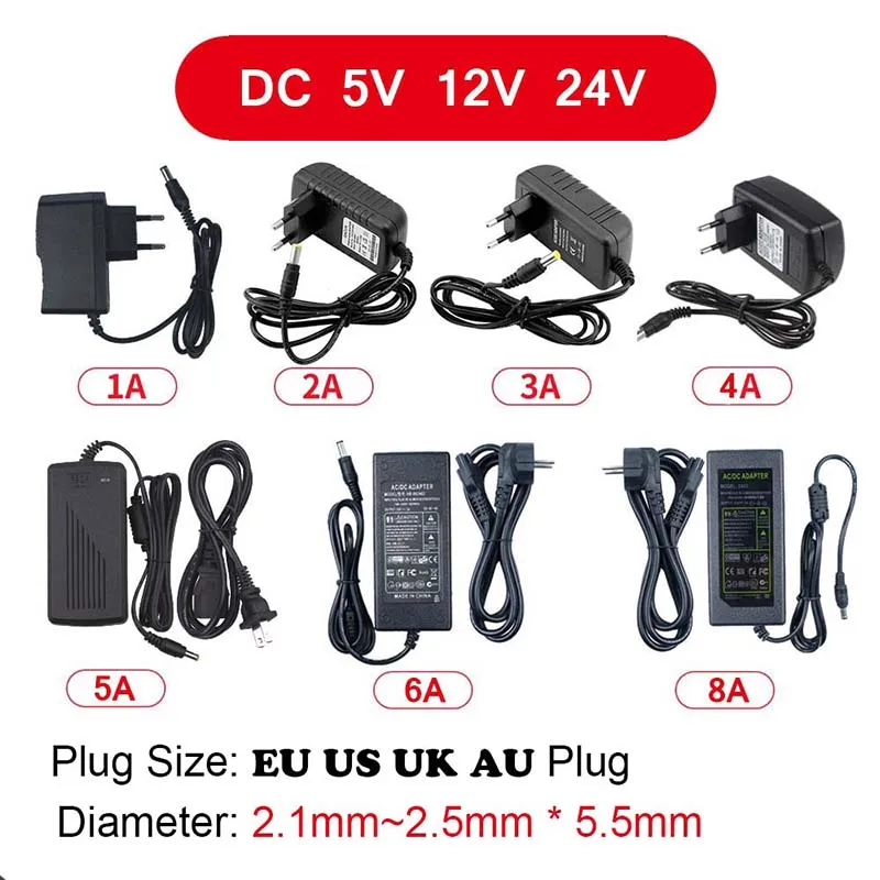 스위칭 전원 공급 장치 조명 변압기 AC 110V ~ 220V ~ DC 5V 12V 24V LED 전원 어댑터 1A 2A 3A 4A 5A 6A 8A 10A 카메라 용 title=스위칭 전원 공급 장치 조명 변압기 AC 110V ~ 220V ~ DC 5V 12V 24V LED 전원 어댑터 1A 2A 3A 4A 5A 6A 8A 10A 카메라 용 