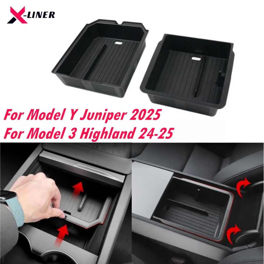 Tesla Model Y Juniper 2025 & Model 3 Highland 2024 2025 ABS 센터 콘솔 주최자 트레이 팔걸이 보관함 액세서리 title=Tesla Model Y Juniper 2025 & Model 3 Highland 2024 2025 ABS 센터 콘솔 주최자 트레이 팔걸이 보관함 액세서리 