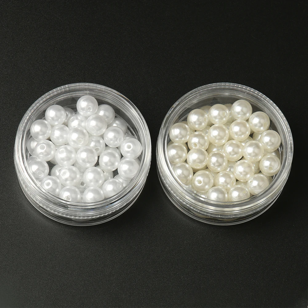 60-1000pcs ABS 진주 구슬 패션 쥬얼리에 대 한 느슨한 라운드 구슬 공예 아크릴 DIY 모조 구슬 만들기 4mm/6mm/8mm/10mm/12mm