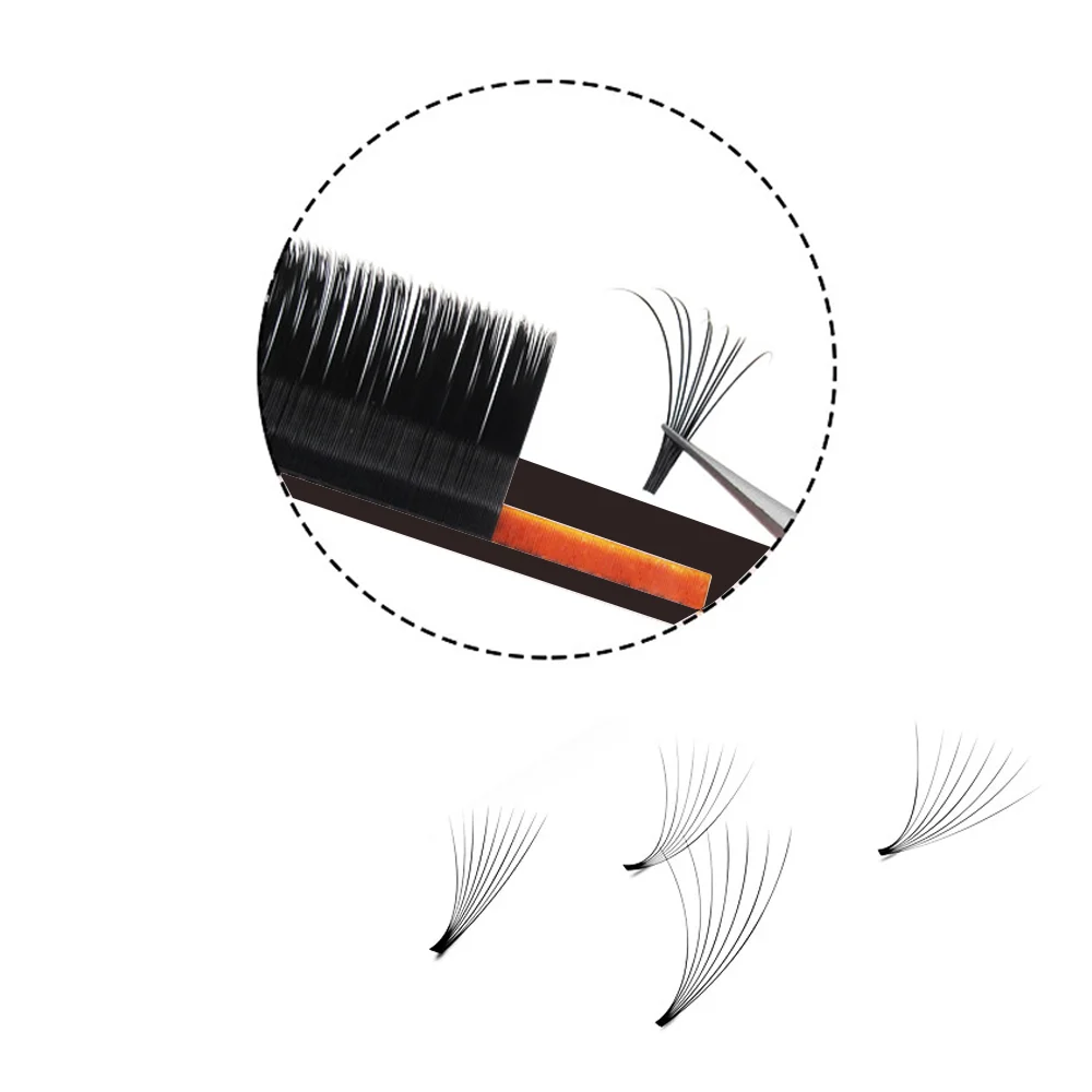MASSCAKU Easy Fanning Bloom 속눈썹 Austomatic Flowering Volume Faux Mink 개별 속눈썹 두꺼운 자연 속눈썹 연장