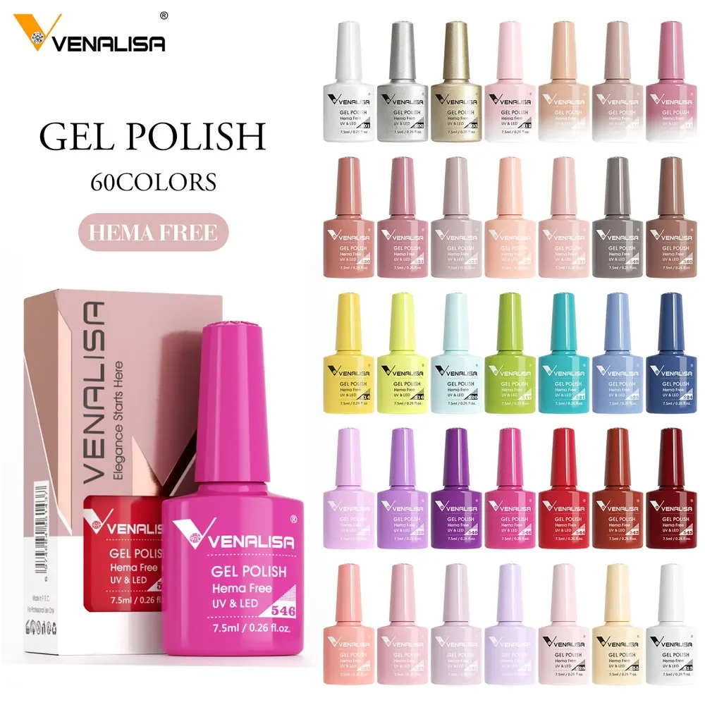 Venalisa VIP5 HEMA FREE 젤리 핑크 누드 컬렉션 네일 젤 폴리쉬 글리터 화려한 UV LED 젤 바니시 네일 매니큐어