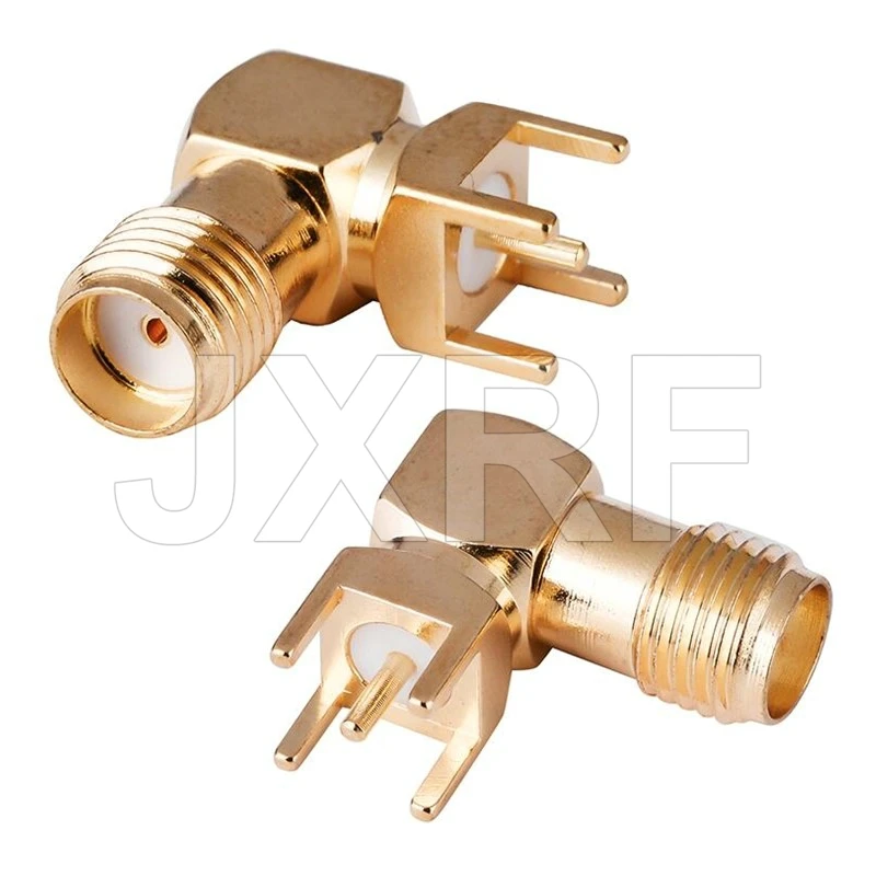 10Pcs SMA 암 잭 수 플러그 어댑터 솔더 에지 PCB 스트레이트 직각 마운트 RF 구리 커넥터 플러그 소켓