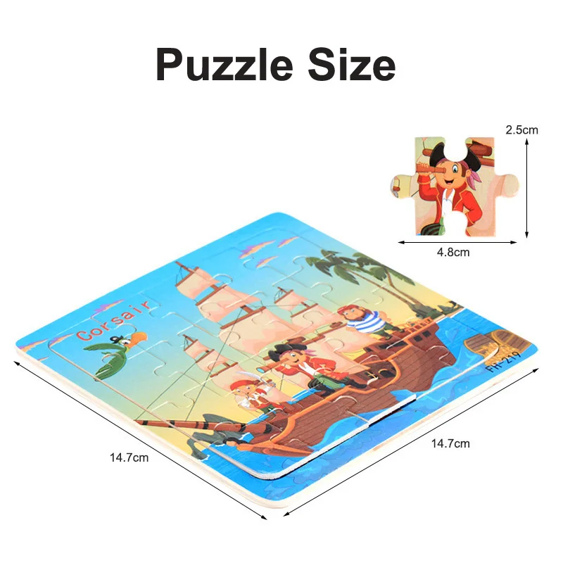 새로운 20 조각 나무 3d 퍼즐 만화 동물 차량 지그 소 퍼즐 몬테소리 교육 완구 어린이를위한 아기 1 2 3 년