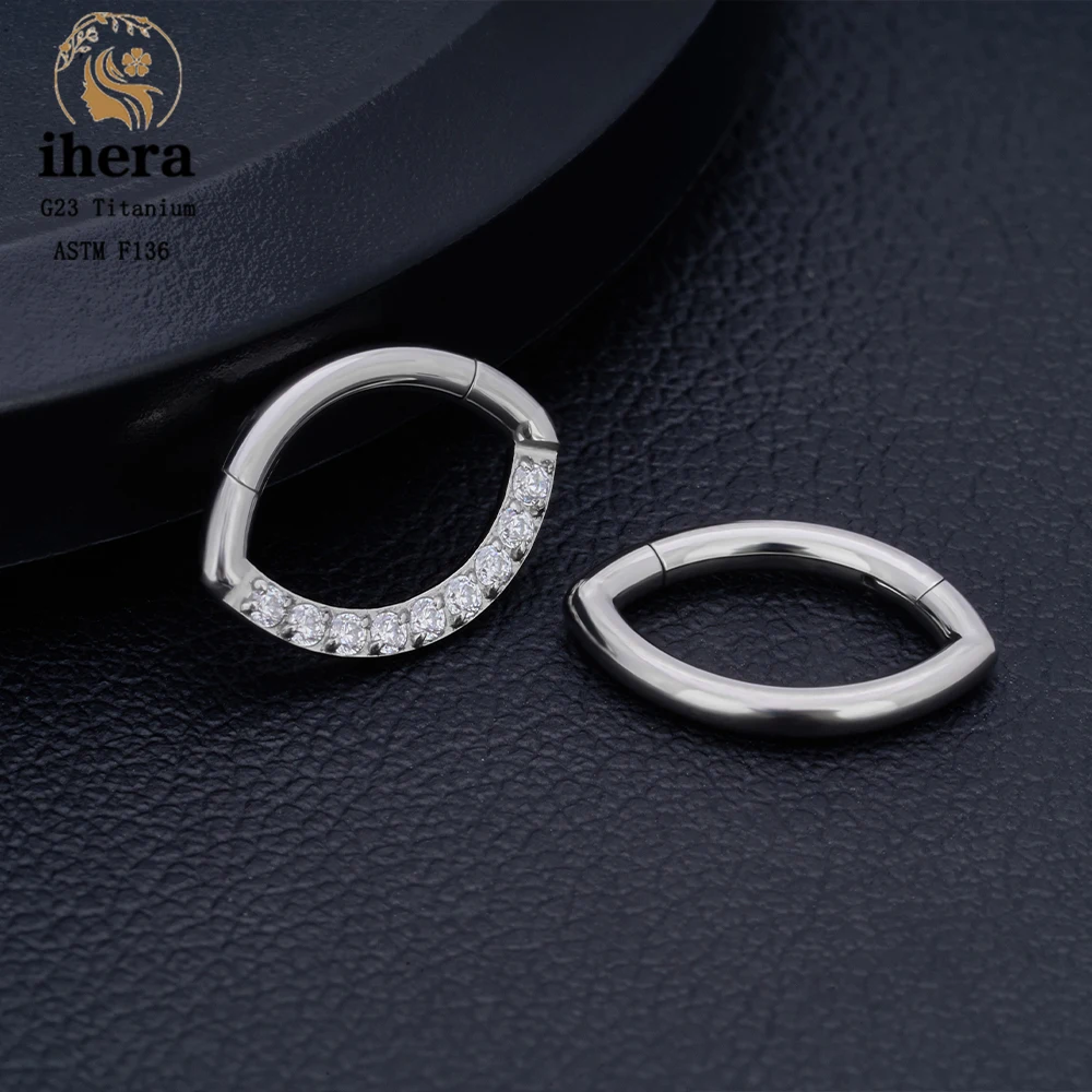 G23 티타늄 코 링 리모콘 귀 연골 Tragus Helix Daith 라운드 귀걸이 고리 CZ 16G 힌지 세그먼트 바디 피어싱 쥬얼리