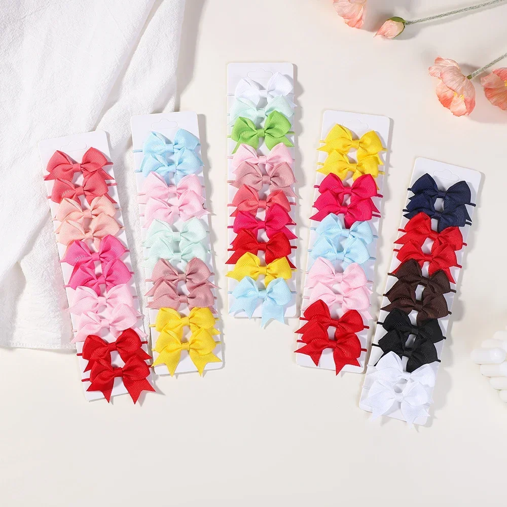 10Pcs 활 탄성 머리 고무 밴드 헤어 넥타이 리본 피그 테일 Grosgrain 헤어 액세서리 소녀 어린이를위한 아기 선물 밴드