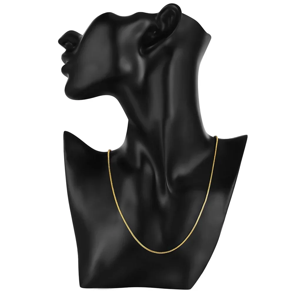 ALIZERO 18K 골드 2mm 스네이크 체인 목걸이 16/18/20/22/24/26/28/30 인치 여성 남성 패션 파인 쥬얼리 선물