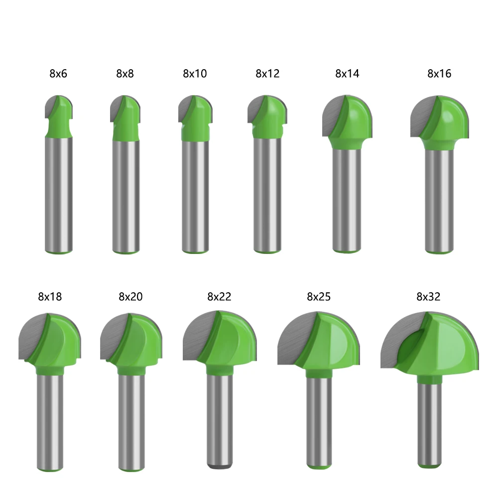 LAVIE 1pc 8mm 생크 볼 노즈 엔드 밀 라운드 노즈 코브 CNC 밀링 비트 반경 코어 박스 솔리드 카바이드 라우터 비트 도구 C08042