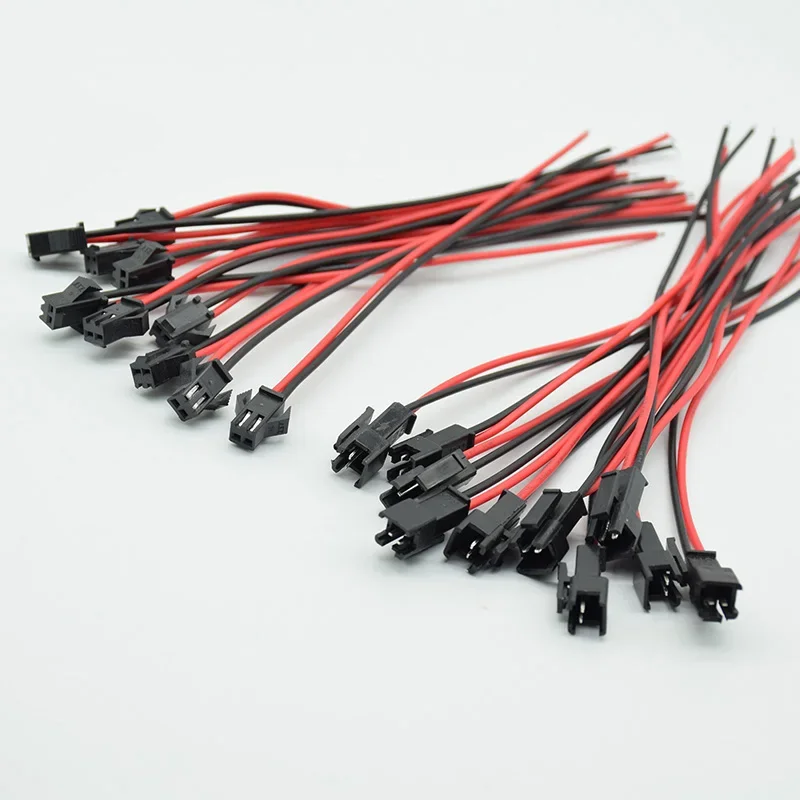 10 쌍 15CM JST SM 2 핀 플러그 암수 와이어 커넥터 와이어 커넥터 케이블 LED 스트립 라이트 테이프 램프 용 피그 테일 플러그