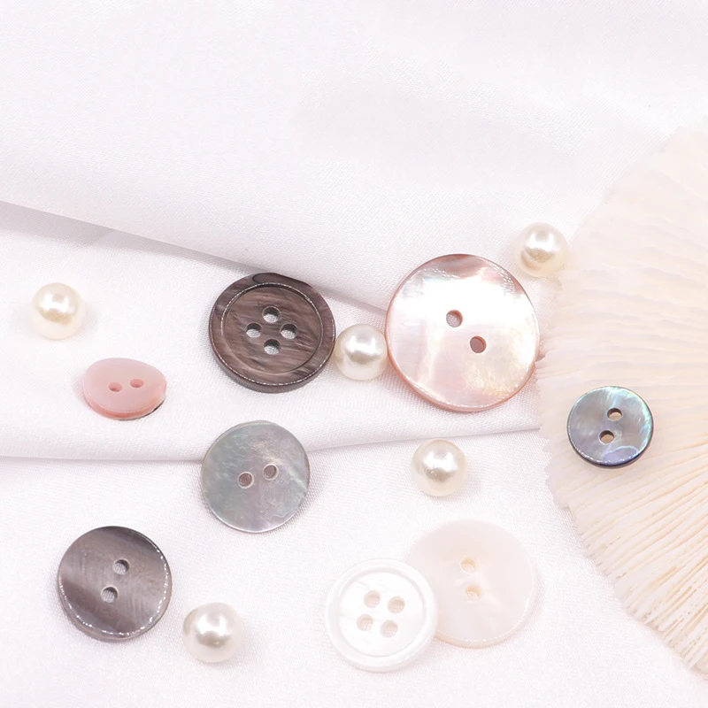 10Pcs 의류 바느질 액세서리에 대 한 자연 진주 쉘 단추 Scrapbooking DIY 공예 의류 장식 라운드 쉘 단추