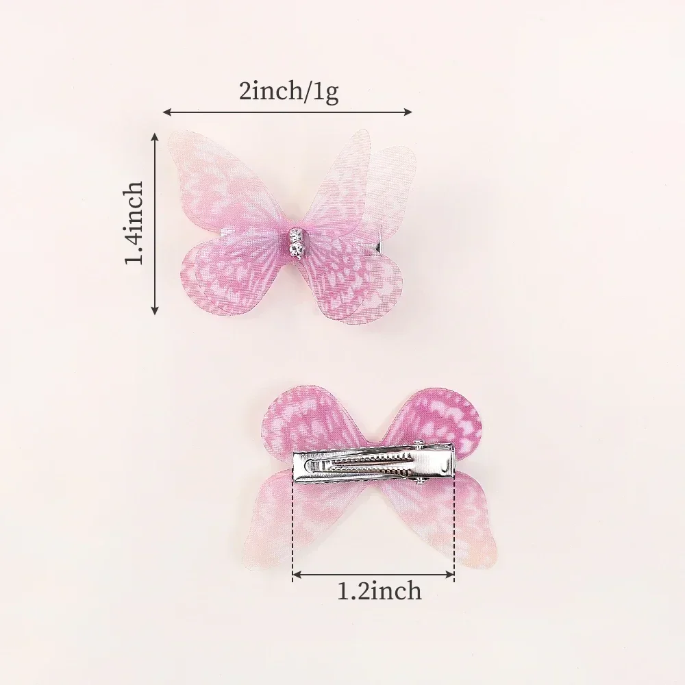 5PCS 새로운 귀여운 공주 메쉬 더블 레이어 나비 사랑스러운 여자 머리핀 어린이 모자를 쓰고 있죠 헤어 그립 헤어 클립 헤어 액세서리