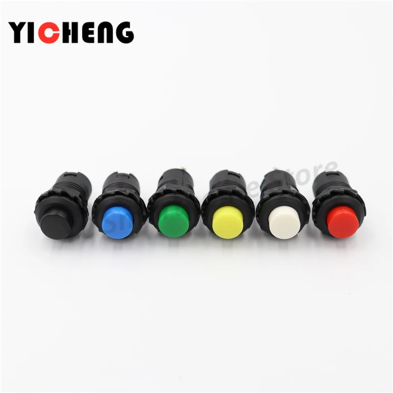 6pcs 자동 잠금/순간 푸시 버튼 스위치 DS228 DS428 12mm OFF-ON 푸시 버튼 스위치 3A /125VAC 1.5A/250VAC DS-228 DS-428