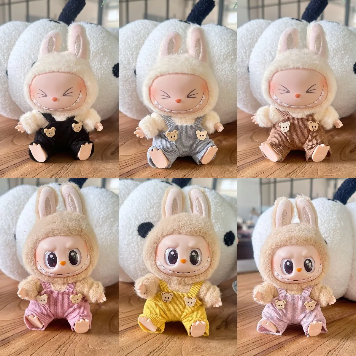 귀여운 미니 봉제 인형의 턱받이 바지 17cm Labubu I II 아이돌 인형 앉아 파티 의류 복장 액세서리 한국 Kpop Exo title=귀여운 미니 봉제 인형의 턱받이 바지 17cm Labubu I II 아이돌 인형 앉아 파티 의류 복장 액세서리 한국 Kpop Exo 