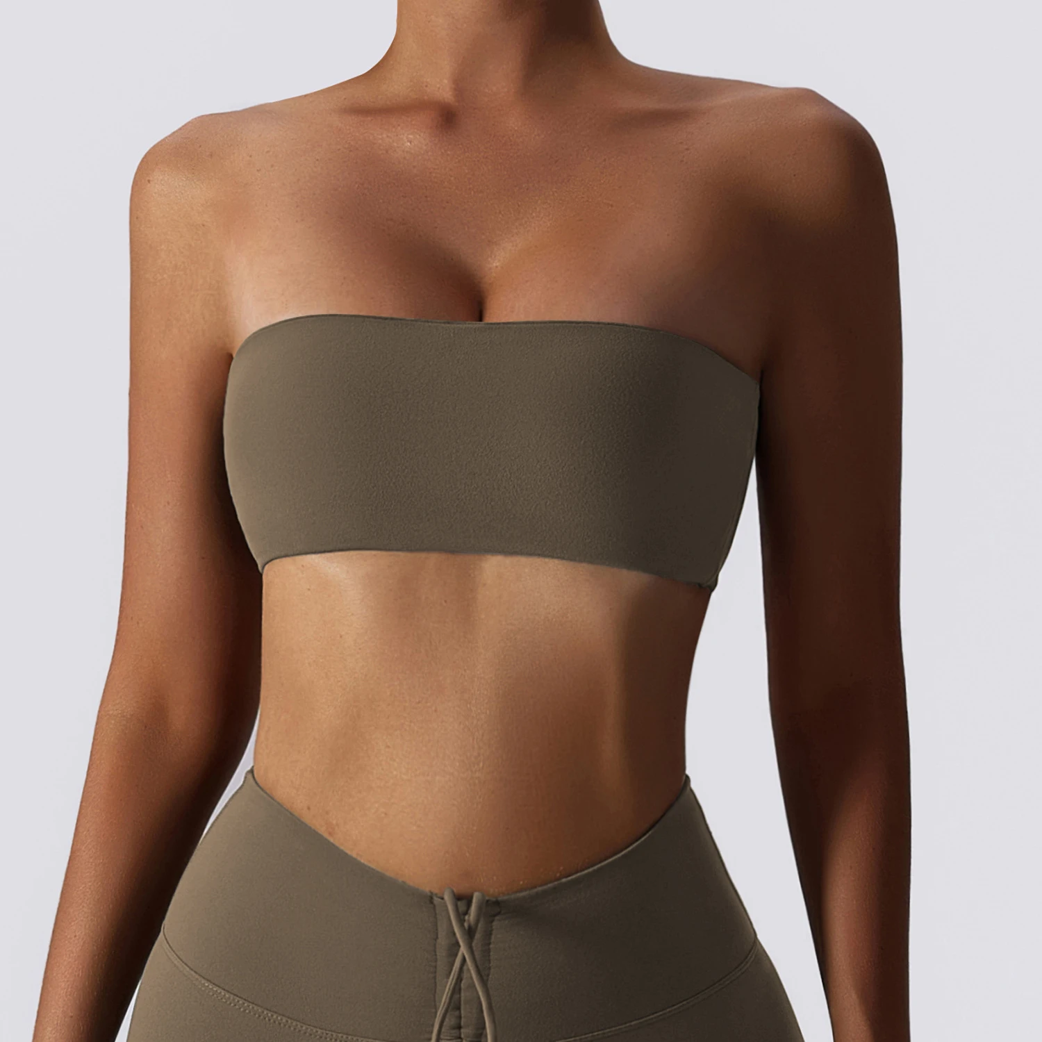 Strapless 스포츠 브래지어 체육관 탑 여성 빠른 건조 요가 의류 여성 튜브 탑 피트니스 가슴 랩 속옷 운동 브래지어 여성