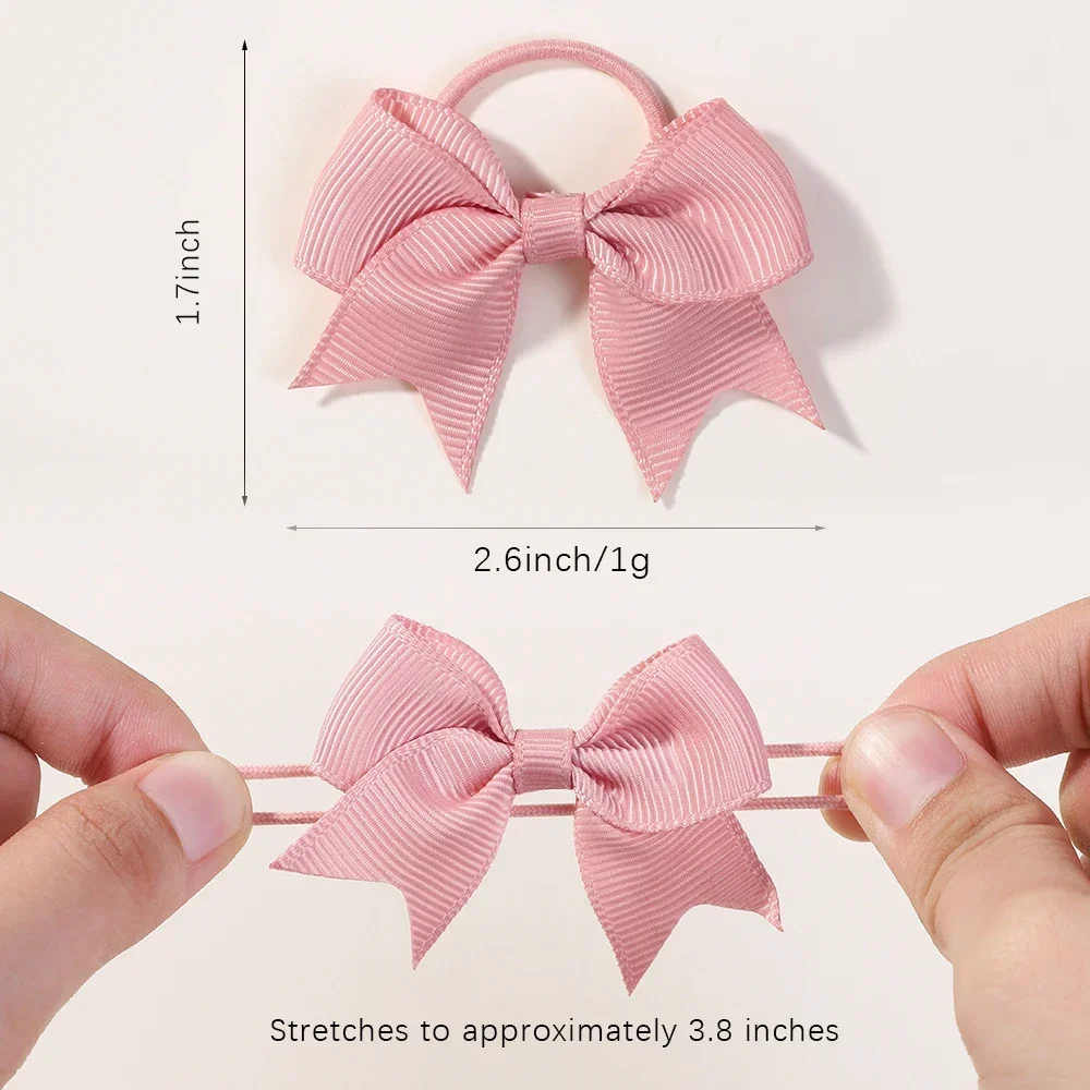 10Pcs 활 탄성 머리 고무 밴드 헤어 넥타이 리본 피그 테일 Grosgrain 헤어 액세서리 소녀 어린이를위한 아기 선물 밴드