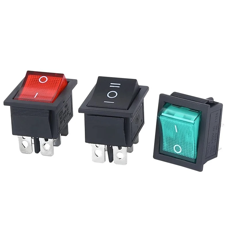 래칭 로커 스위치 전원 스위치 I/O 4 핀 6 핀(라이트 포함) 16A 250VAC 20A 125VAC KCD4 2/3 위치