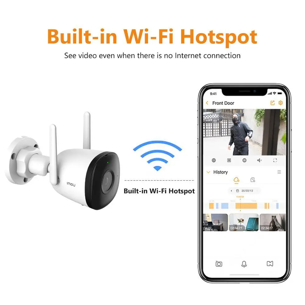 IMOU 야외 총알 2C 4MP Wifi 카메라 비바람에 견디는 AI 인간 감지 야외 감시 ip 카메라