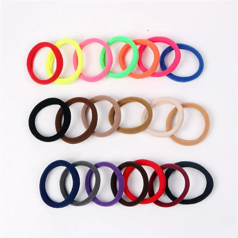 50pcs 블랙 탄성 헤어 밴드 리그 넥타이 Colets Scrunchies 스프링 껌 액세서리 여자 여자 손상 없음 땋은 머리 홀더 세트