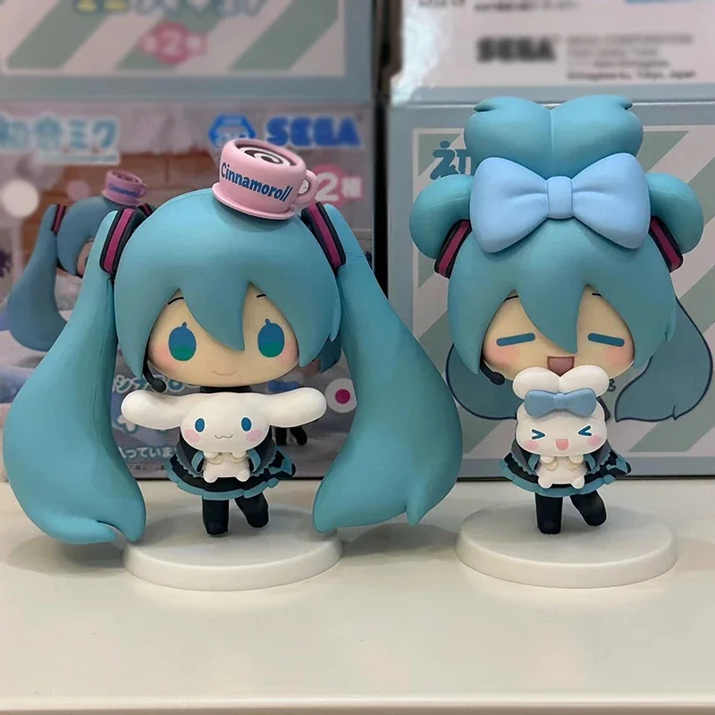 애니메이션 하츠네 미쿠 피규어 Cinnamoroll 피규어 미쿠 카와이 액션 입상 Q 버전 인형 모델 Pvc 데스크탑 장식 장난감 선물
