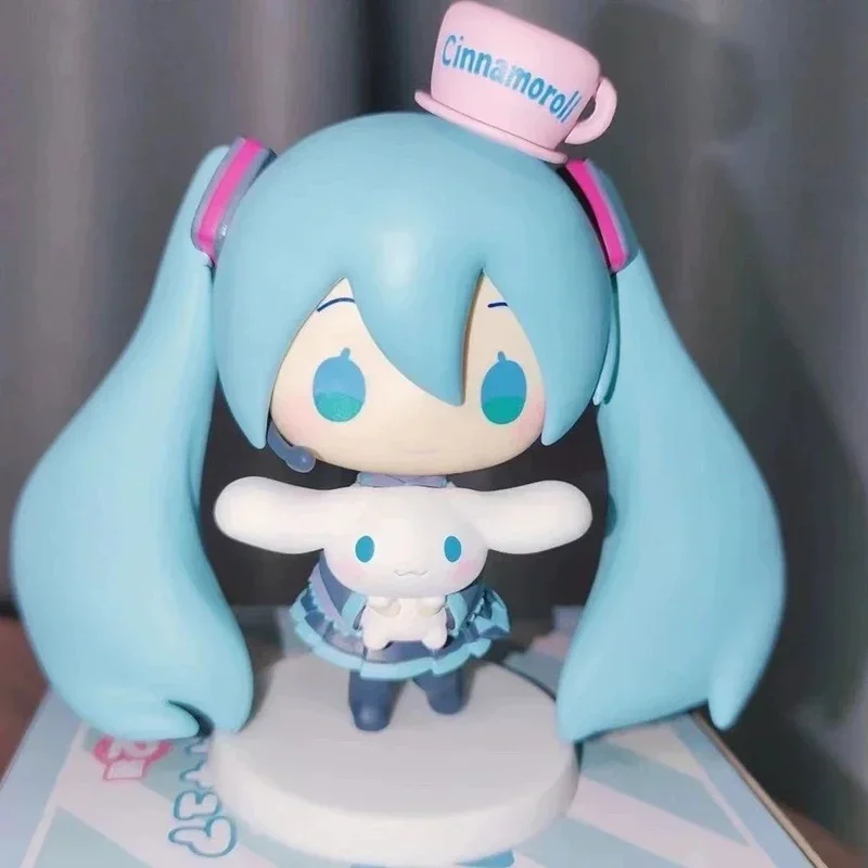 애니메이션 하츠네 미쿠 피규어 Cinnamoroll 피규어 미쿠 카와이 액션 입상 Q 버전 인형 모델 Pvc 데스크탑 장식 장난감 선물