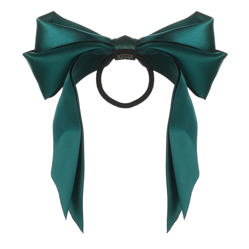 한국어 BowKnot 헤어 타이 Scrunchies 여성용 패션 긴 리본 탄성 헤어 밴드 보우 포니 테일 넥타이 헤어 액세서리